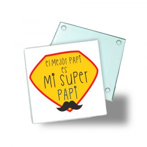 Posavasos de cristal para papá, mi super papi