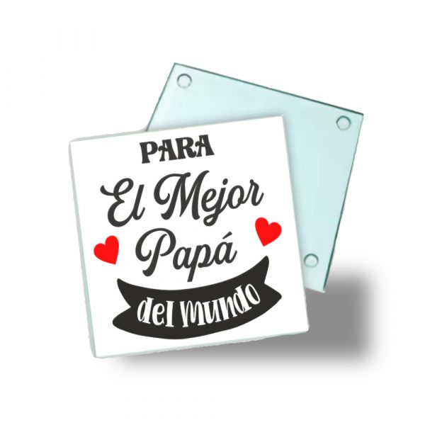 Posavasos de cristal para papá, para el mejor papá del mundo