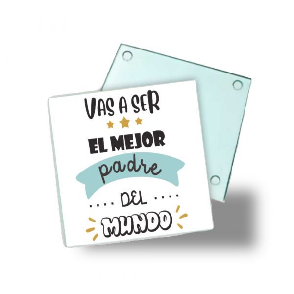 Posavasos de cristal para papá, vas a ser el mejor padre del mundo