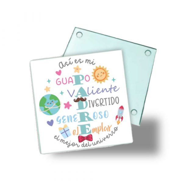 Posavasos de cristal para papá, así es mi padre