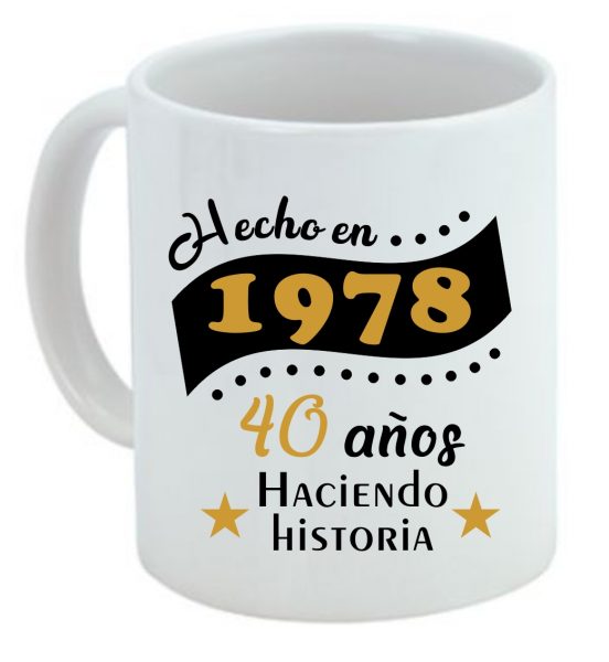 Taza de cerámica personalizada, cumpleaños, haciendo historia