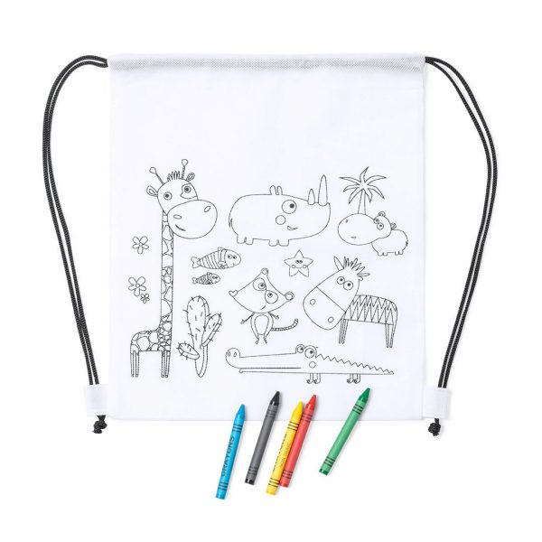 Mochila de tela con pintura para colorear