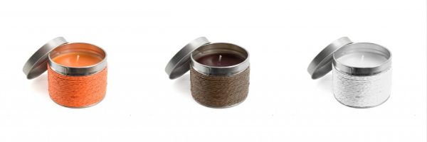 Vela aromática con tapa metálica y cuerpo revestido de hilo, Ref.:9718 - Imagen 3