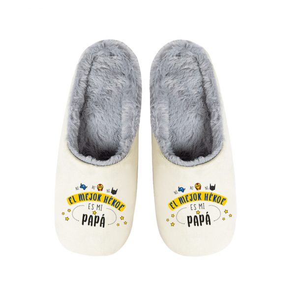 Pantuflas / Zapatillas de casa, día del padre, el mejor héroe es mi papá