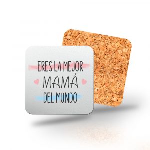 Posavasos de madera cuadrado, Día de la madre, eres la mejor mamá del mundo