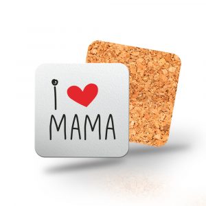 Posavasos de madera cuadrado, Día de la madre, i love mamá