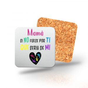 Posavasos de madera cuadrado, Día de la madre, que sería de mí