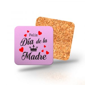 Posavasos de madera cuadrado, Día de la madre, feliz día de la madre