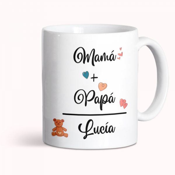 Taza de cerámica, Día del padre, el año que viene voy a estar en tus brazos, rosa - Imagen 3