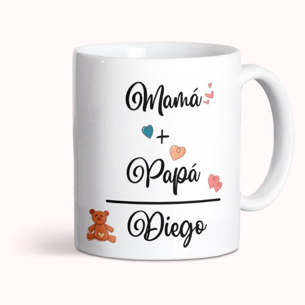 Taza de cerámica, Día del padre, el año que viene voy a estar en tus brazos, azul - Imagen 3
