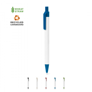 Boligrafo de cuerpo de cartón reciclado blanco varios colores Ref:20226