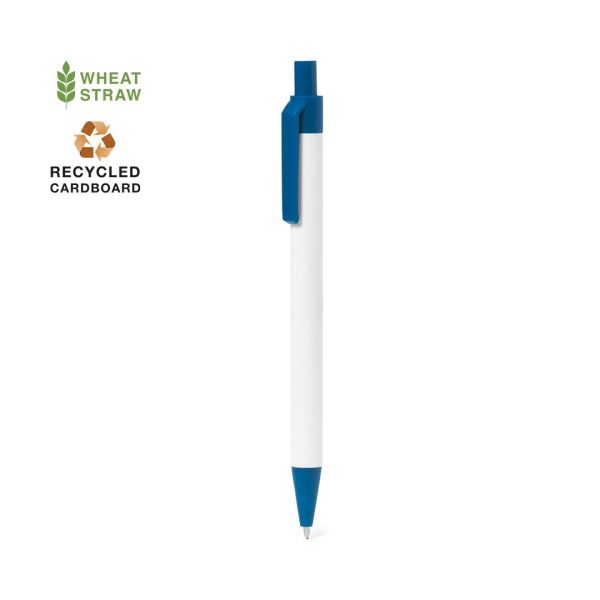 Boligrafo de cuerpo de cartón reciclado blanco, varios colores ref:20226