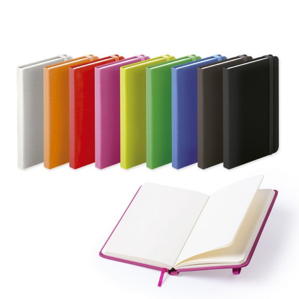Libreta bloc notas tamaño A6, tapa dura polipiel varios colores, Ref.:3393