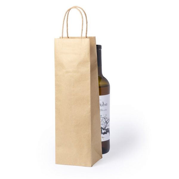 Bolsa papel natural para vino 11x36cm