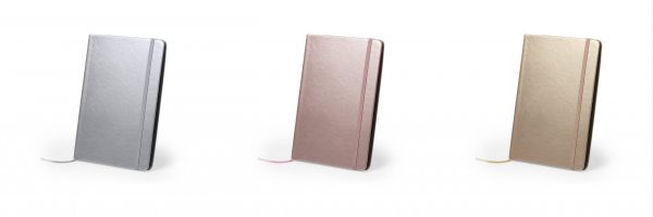 Libreta bloc notas tamaño A5, tapa polipiel dura color metalizado, Ref: 5939 - Imagen 2
