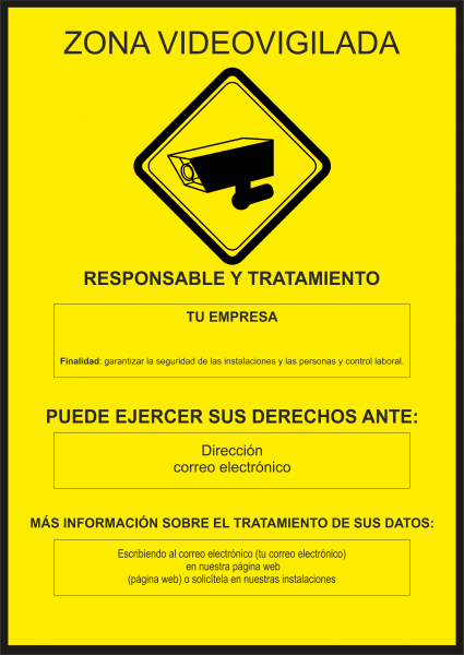 Cartel de Videovigilancia Personalizado - Imagen 2
