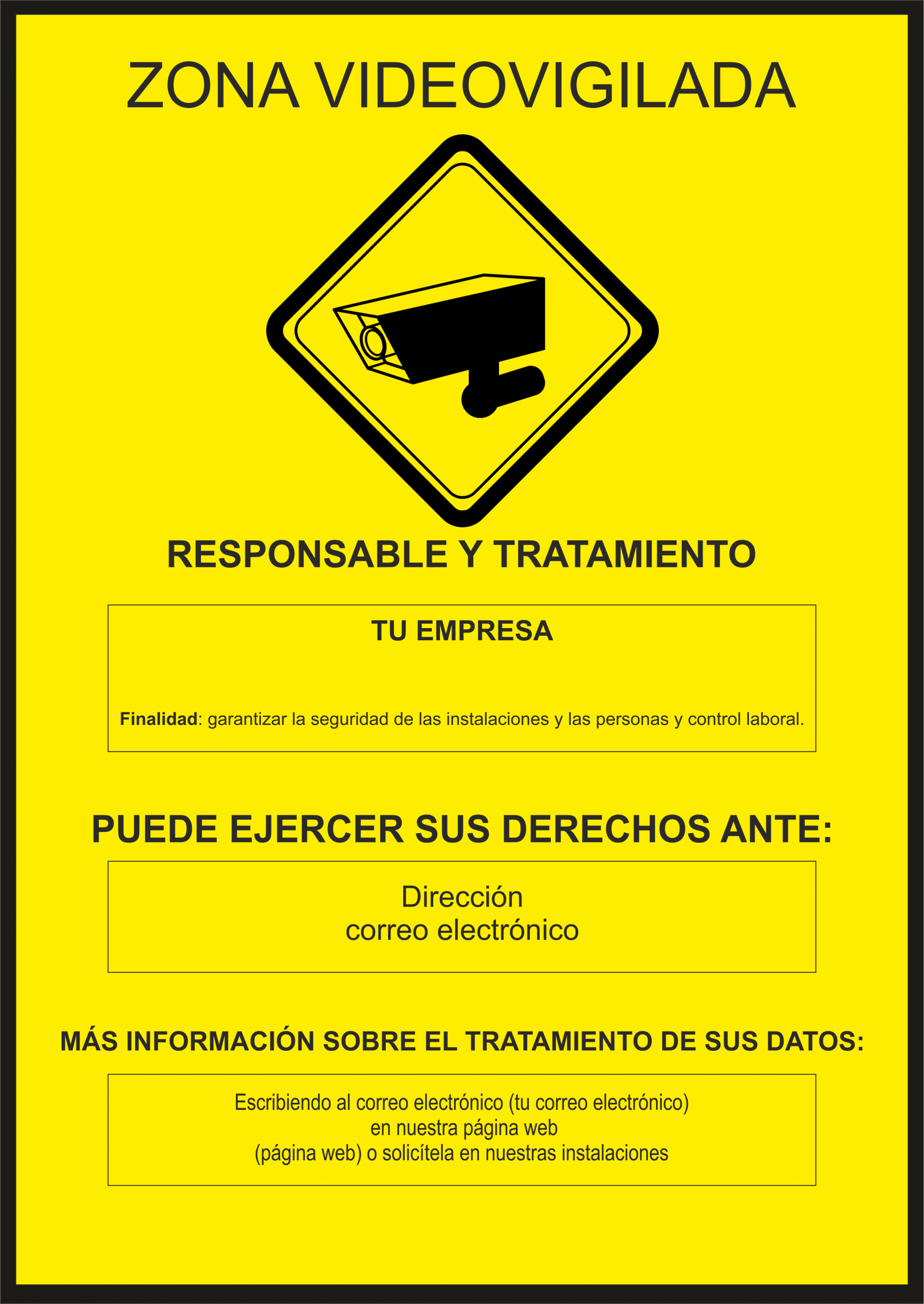 Cartel de Videovigilancia Personalizado - Imagen 2