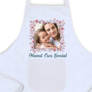 Delantal, Día de la Madre, foto personalizable cuadrada