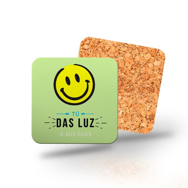 Posavasos de madera cuadrado, Tú das luz