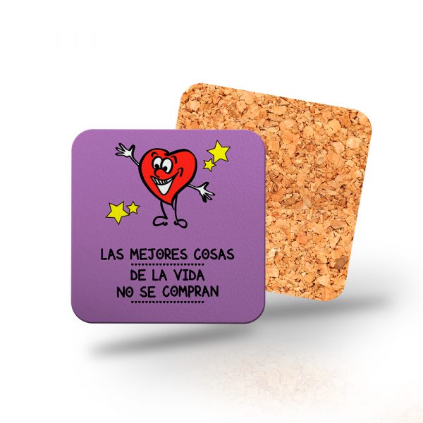 Posavasos de madera cuadrado, las mejores cosas de la vida no se compran