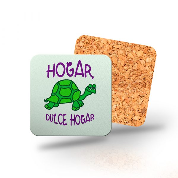 Posavasos de madera cuadrado, hogar dulce hogar