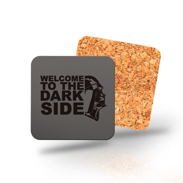 Posavasos de madera cuadrado, the dark side