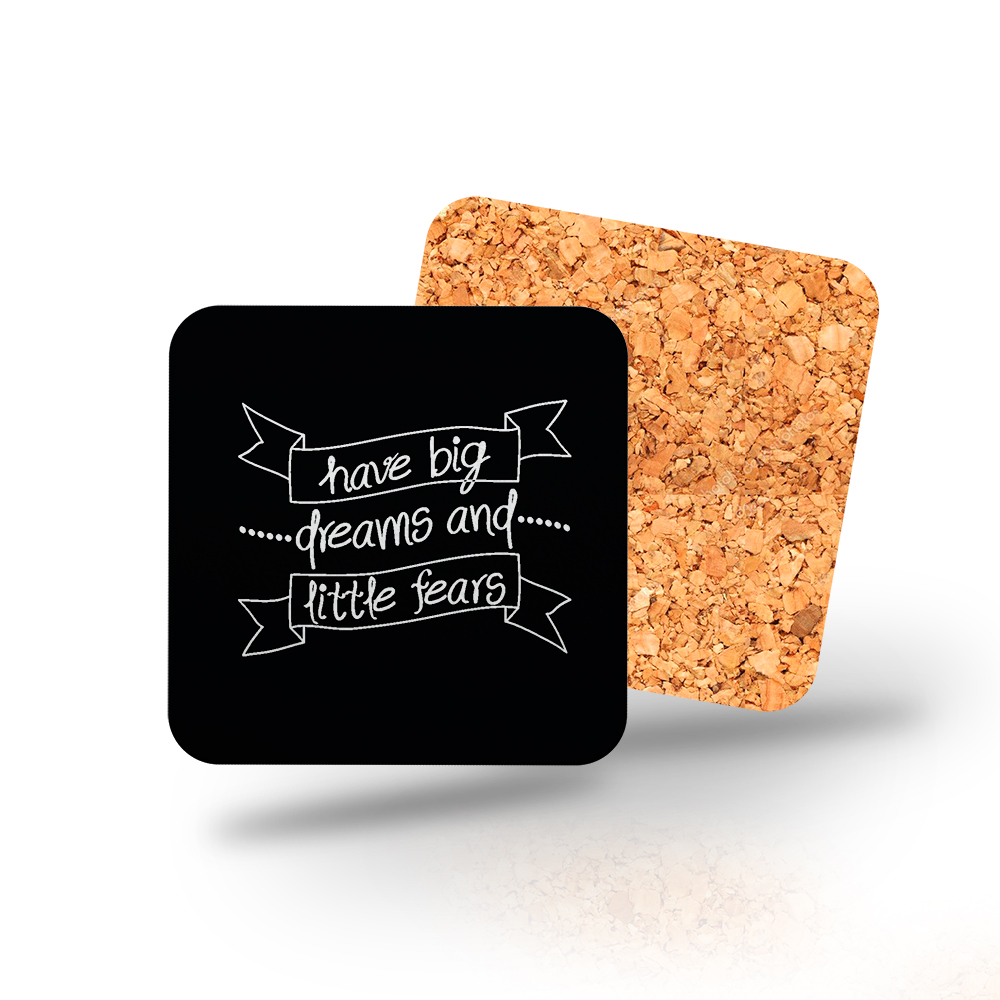 Posavasos de madera cuadrado, big dreams
