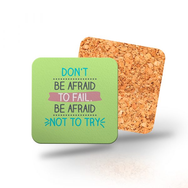 Posavasos de madera cuadrado, don't be afraid