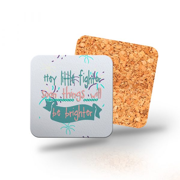 Posavasos de madera cuadrado, little fighter