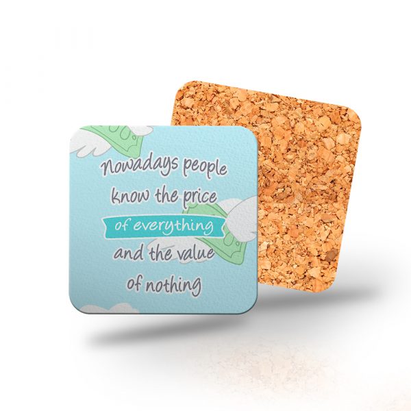 Posavasos de madera cuadrado, nowadays people know the price