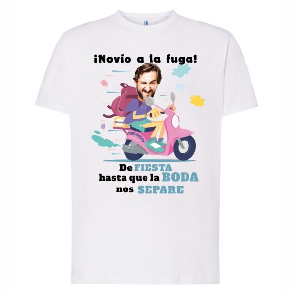 Camiseta de algodón para despedida de soltero, diseño novio a la fuga