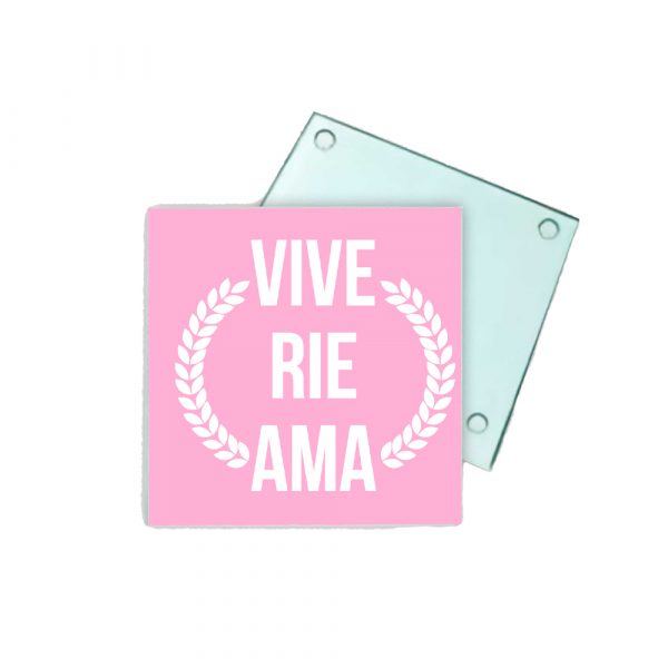 Posavasos de cristal, vive rie ama