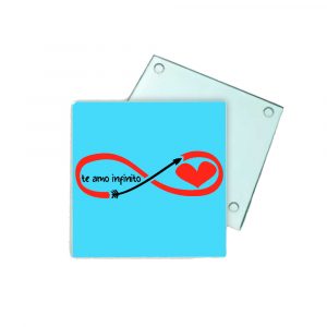 Posavasos de cristal, te quiero infinito
