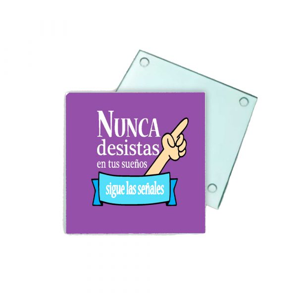Posavasos de cristal, nunca desistas