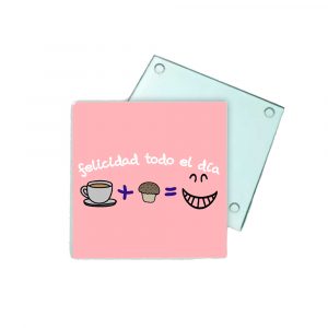 Posavasos de cristal, felicidad todo el día