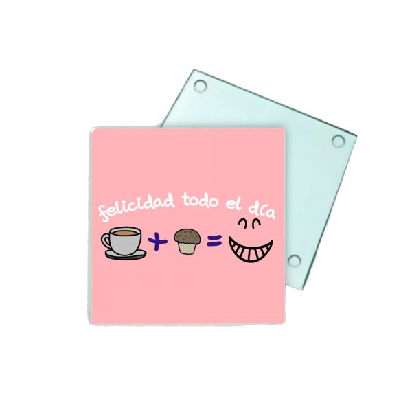 Posavasos de cristal, felicidad todo el día
