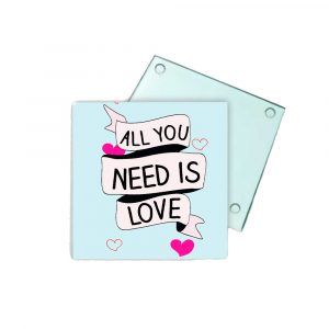 Posavasos de cristal, all you need is love