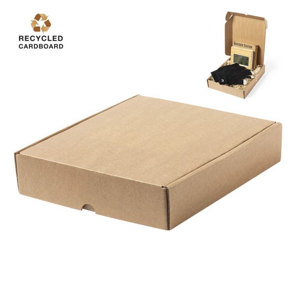 Caja cartón reciclado color kraf, medida 21 x 5 x 25 cm ref: 1310