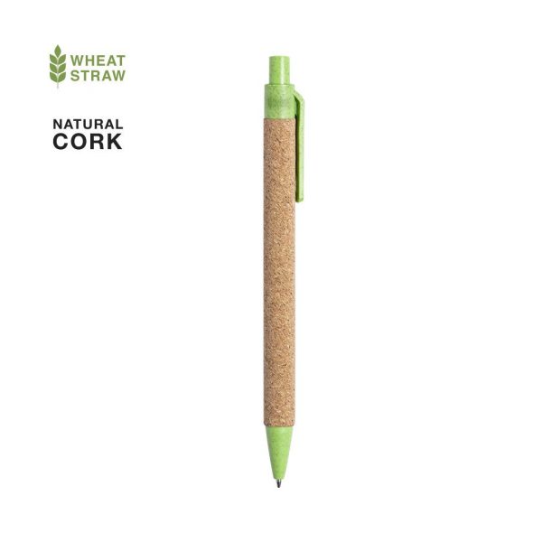 Boligrafo de cuerpo de corcho, varios colores, ref:6774