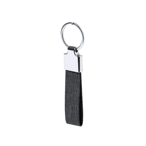Set RPET bloc de notas en negro con bolígrafo y llavero personalizados, Ref: 21737 - Imagen 2