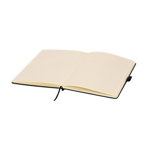 Set RPET bloc de notas en negro con bolígrafo y llavero personalizados, Ref: 21737 - Imagen 4