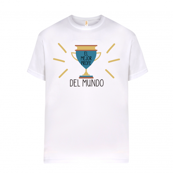 Camiseta de algodón, para profe, El mejor profe del mundo