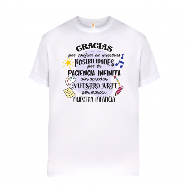 Camiseta de algodón, para profe, paciencia infinita
