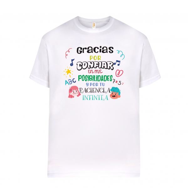 Camiseta de algodón, para profe, paciencia infinita