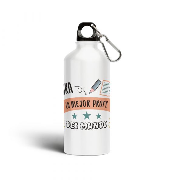 Botella cantimplora de aluminio, para profe, para la mejor profe del mundo