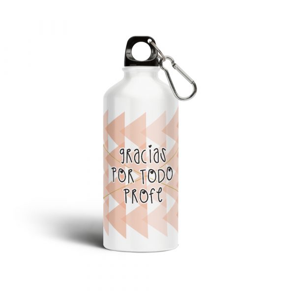 Botella cantimplora de aluminio, para profe, gracias por todo profe