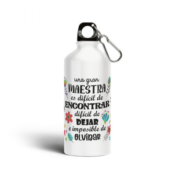 Botella cantimplora de aluminio, para profe, una gran maestra