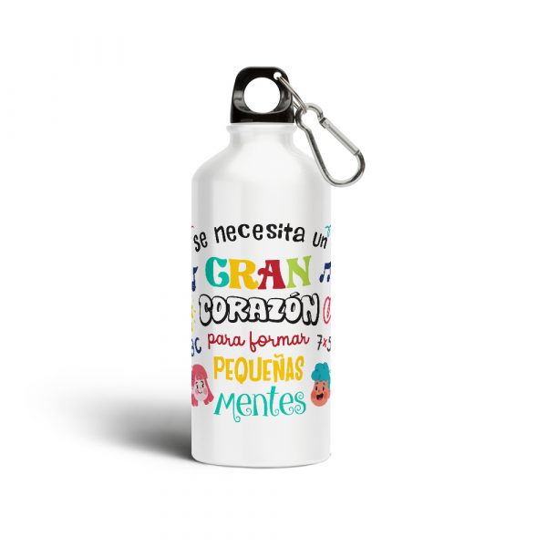 Botella cantimplora de aluminio, para profe, gran corazón