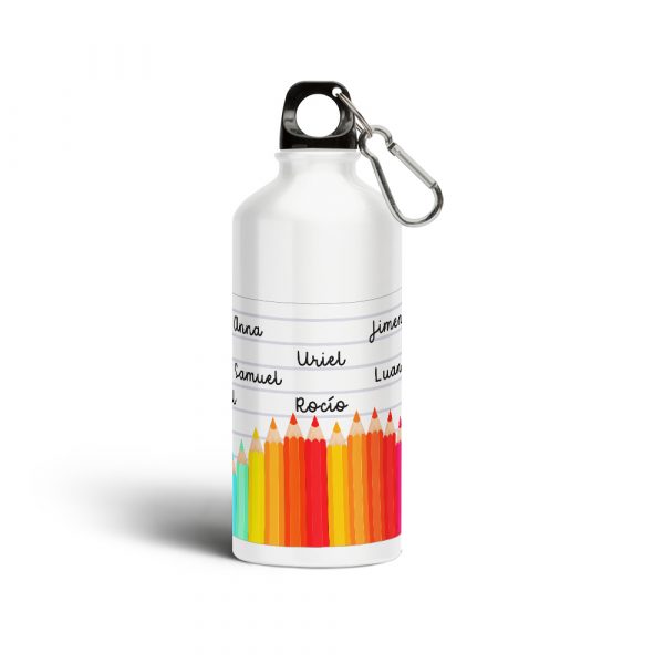 Botella cantimplora de aluminio, para profe, Lápices con nombres personalizables