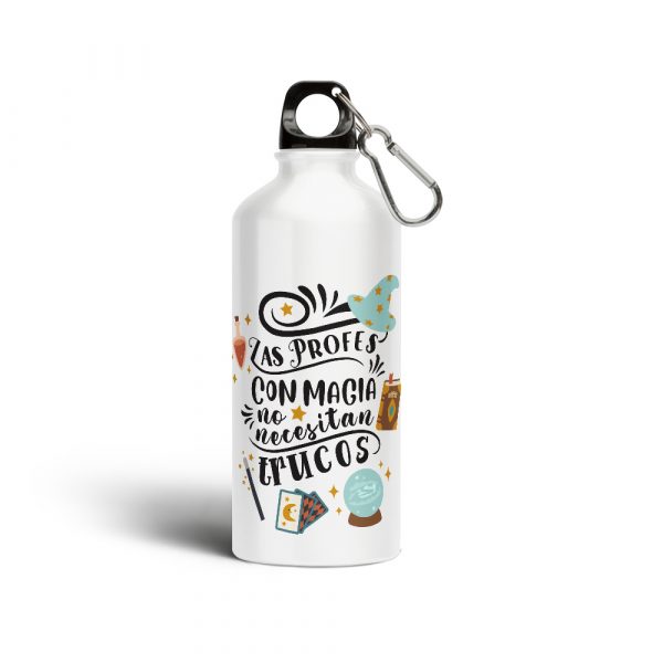 Botella cantimplora de aluminio, para profe, profes con magia